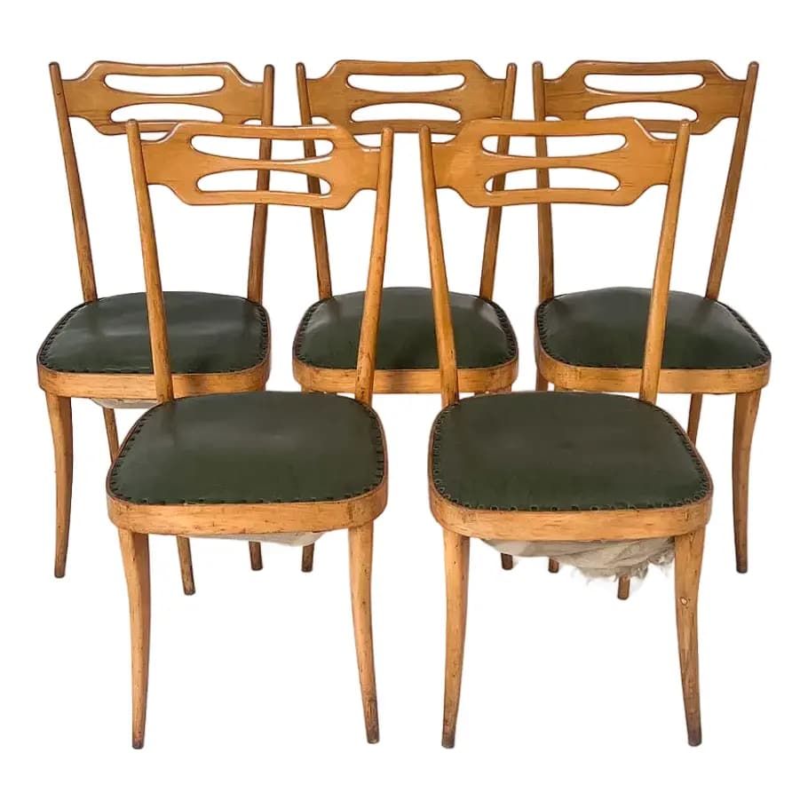 Set of 5 Italian Sculptural Dining Chairs