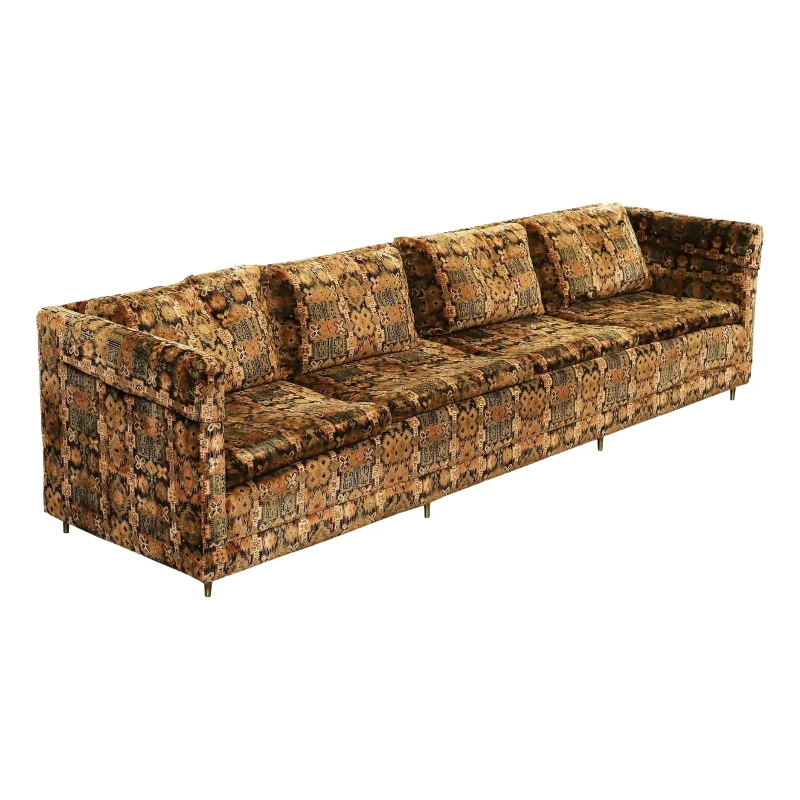 1960s Larsen Velvet Tuxedo Sofa