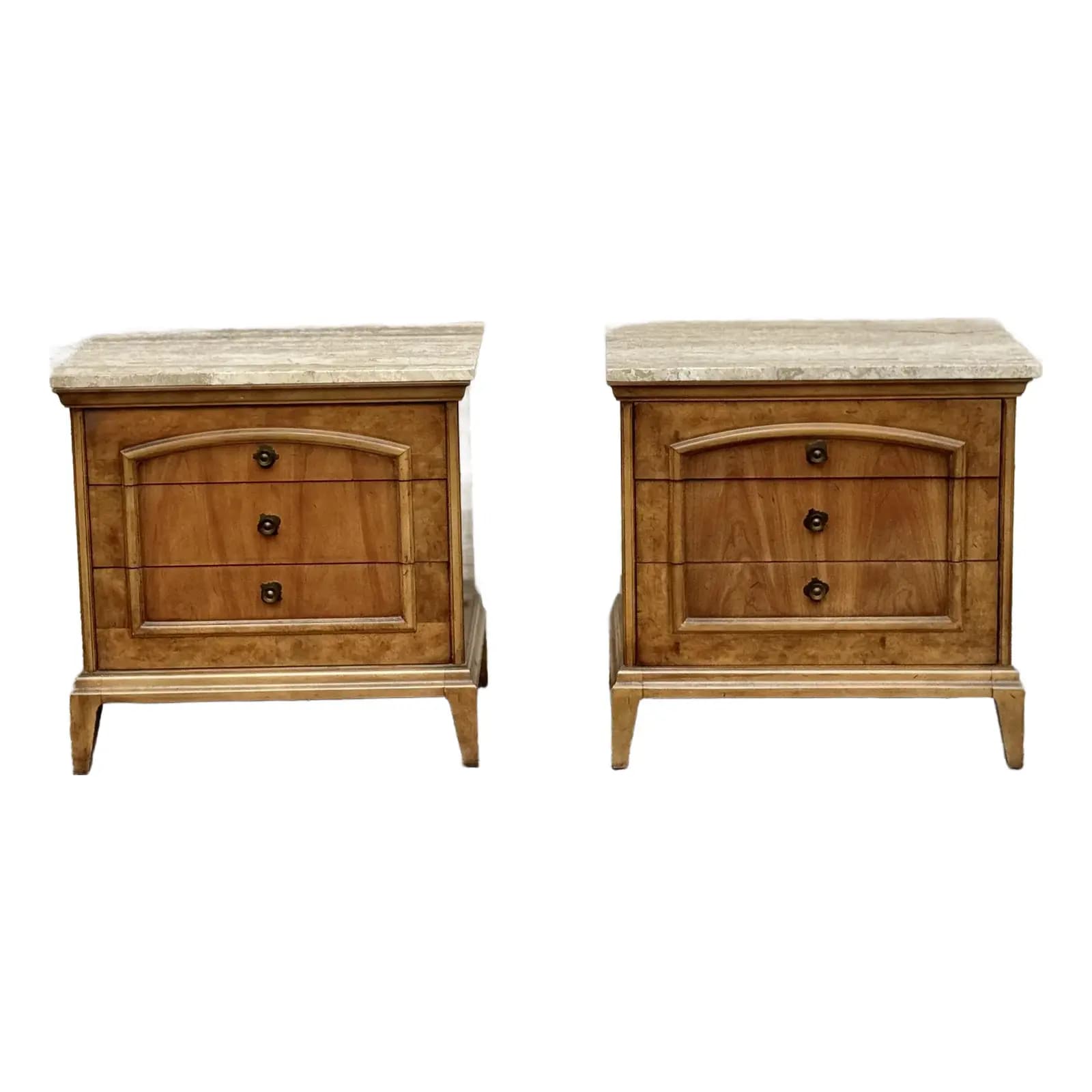 Pair of 1970s Burl Nightstands