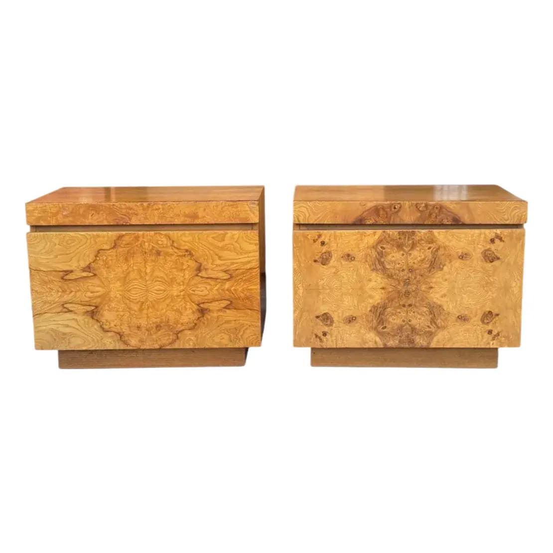 Pair of Lane Burl Nightstands