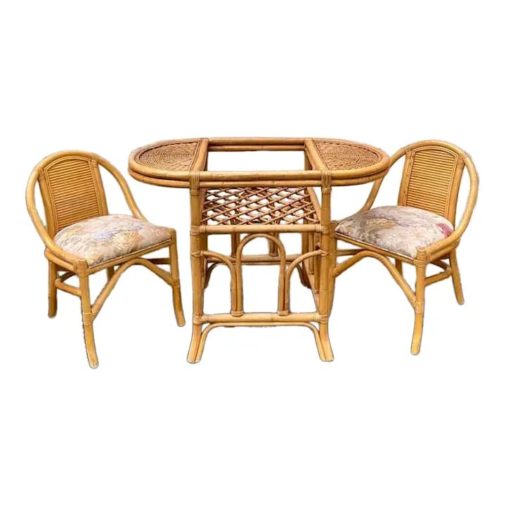 1970s Bamboo Bistro Set