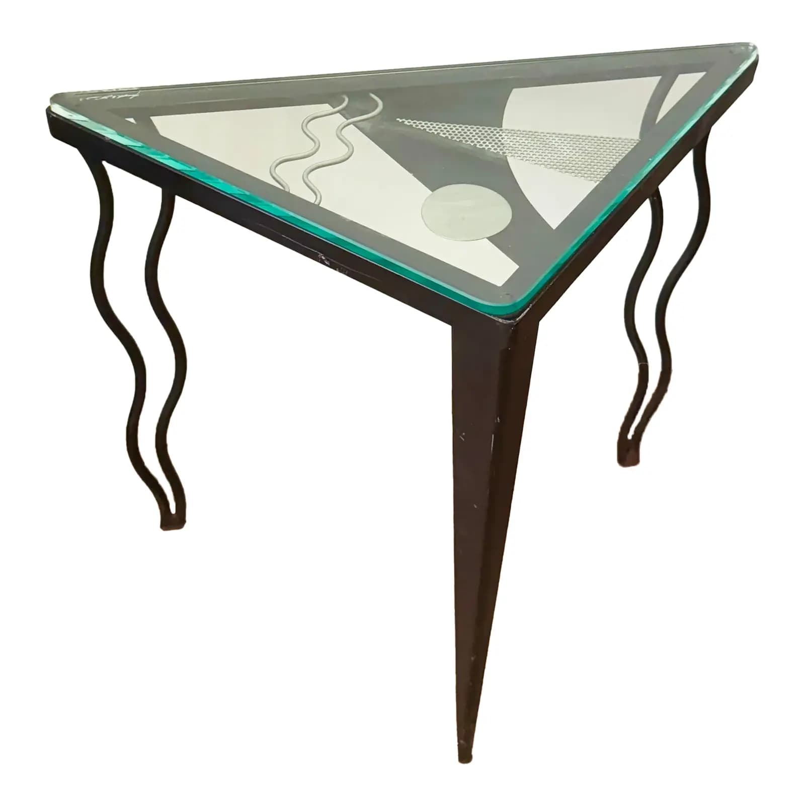 1980s Wrought Iron Side Table