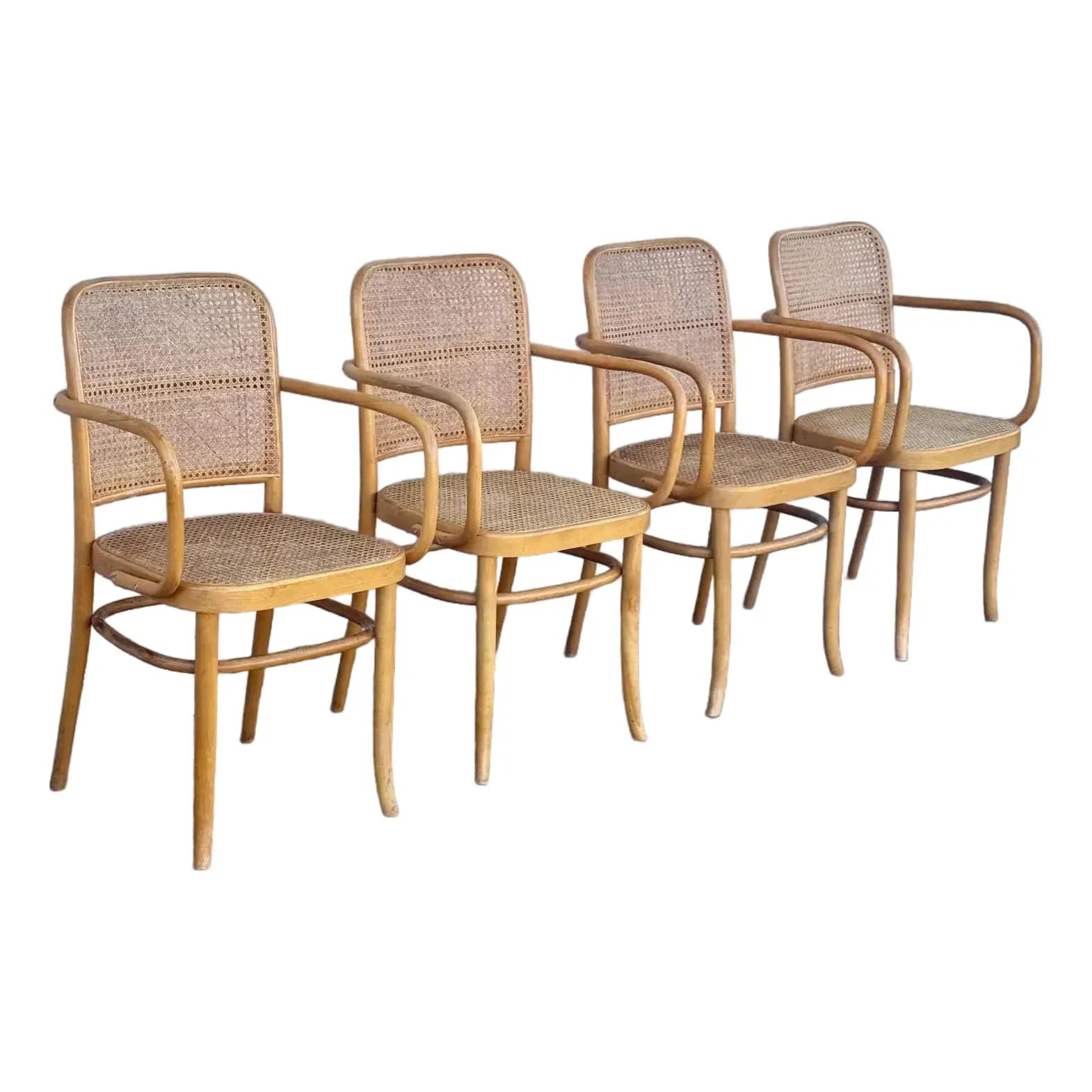Set of 4 Thonet Style Prague Chairs