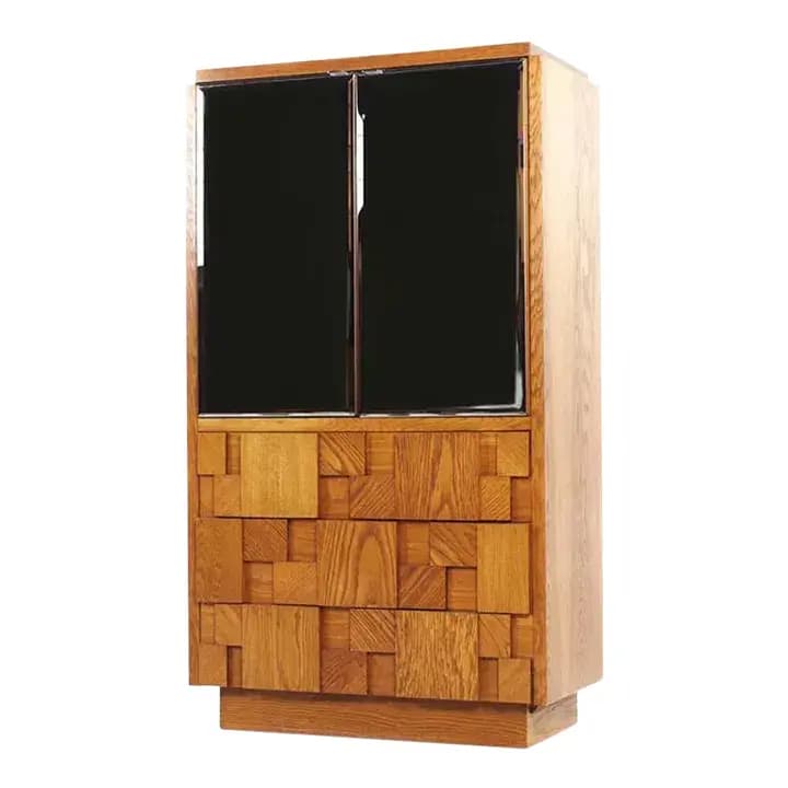 Lane Staccato Brutalist Oak Armoire