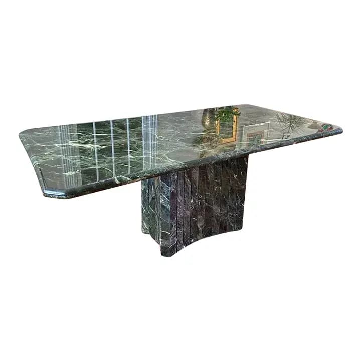 1970s Italian Verde Marble Dining Table
