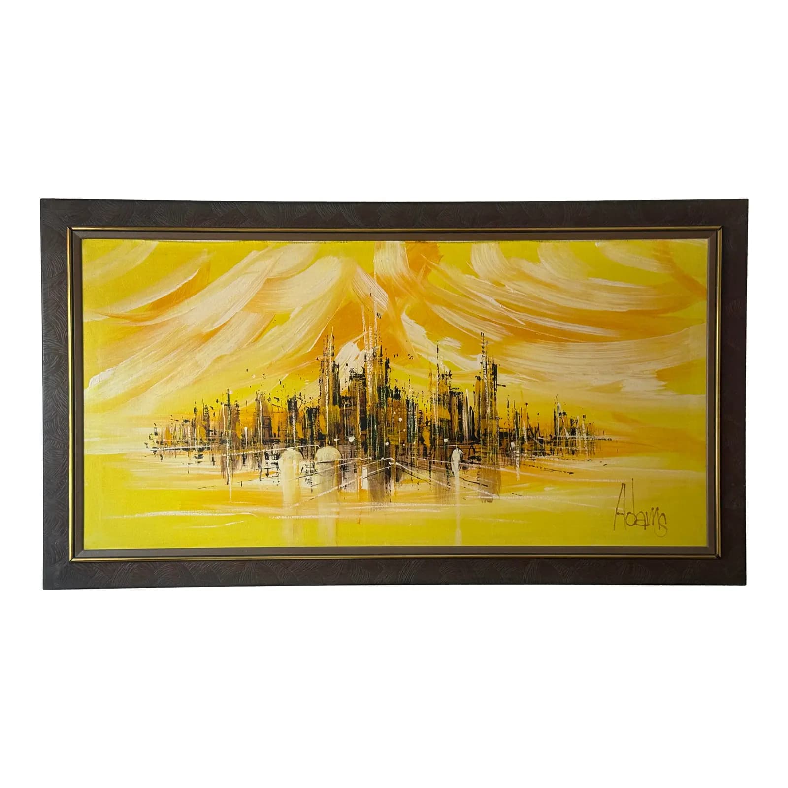 Mid Century Skyline Framed Artwork