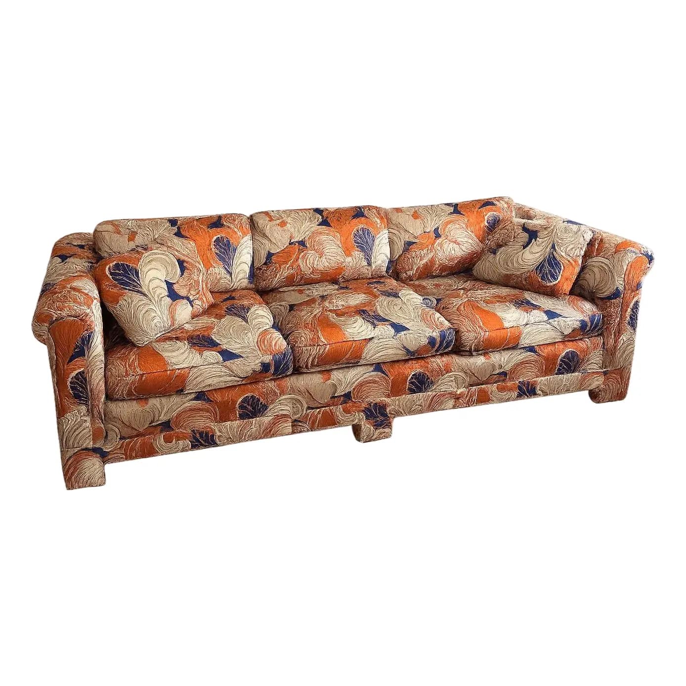 Art Deco Revival Three-Seat Sofa