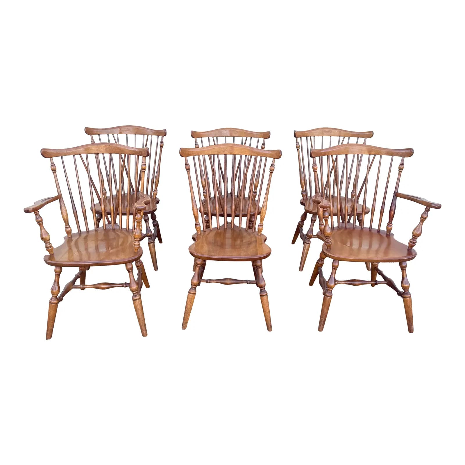 Set of 6 Windsor Oak Dining Chairs
