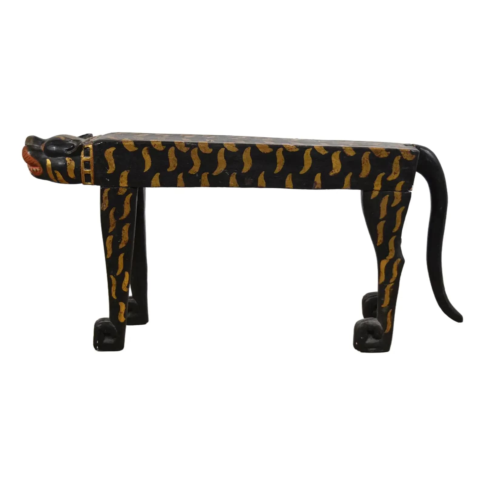 Hand-Carved Folk Art Bench