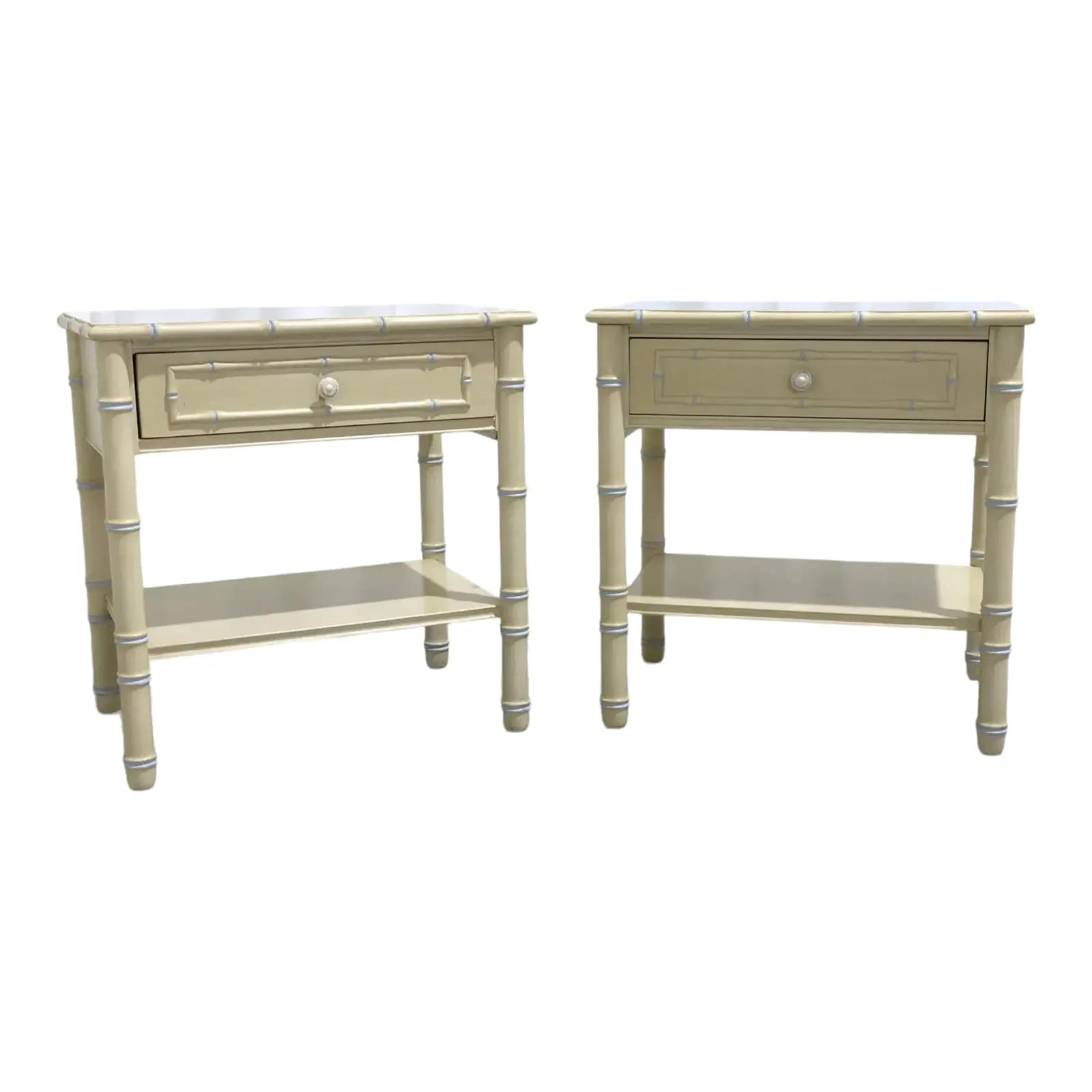 Pair of Regency Bamboo End Tables