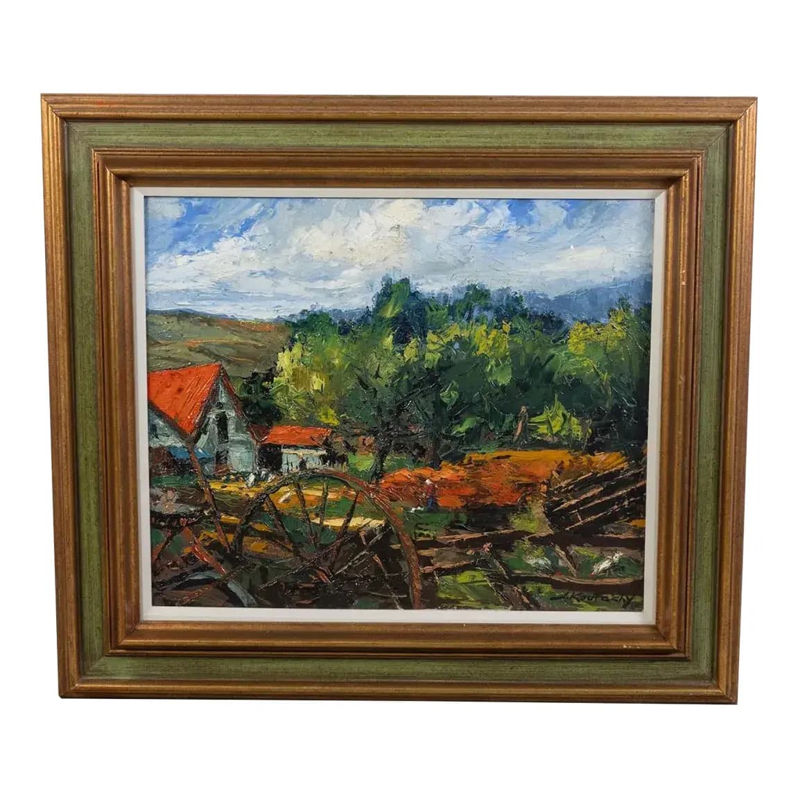 J. Koutachy Pastoral Oil Painting
