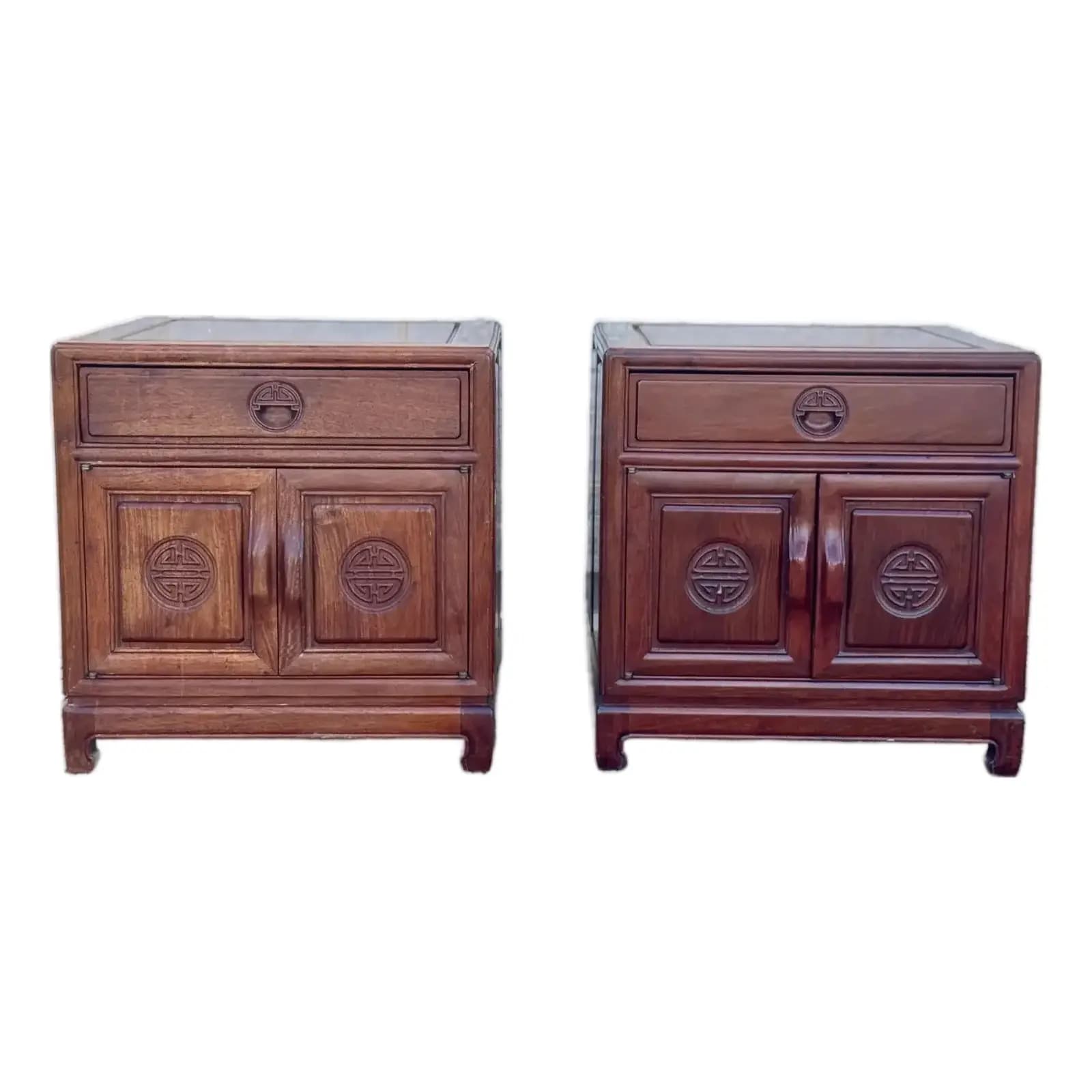 Pair of Ming-Style Rosewood Nightstands