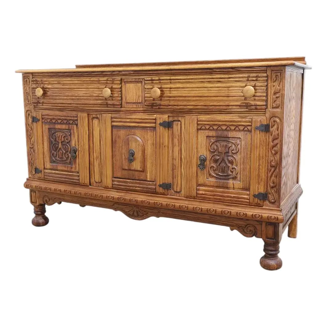 Virginia House Carved Oak Sideboard