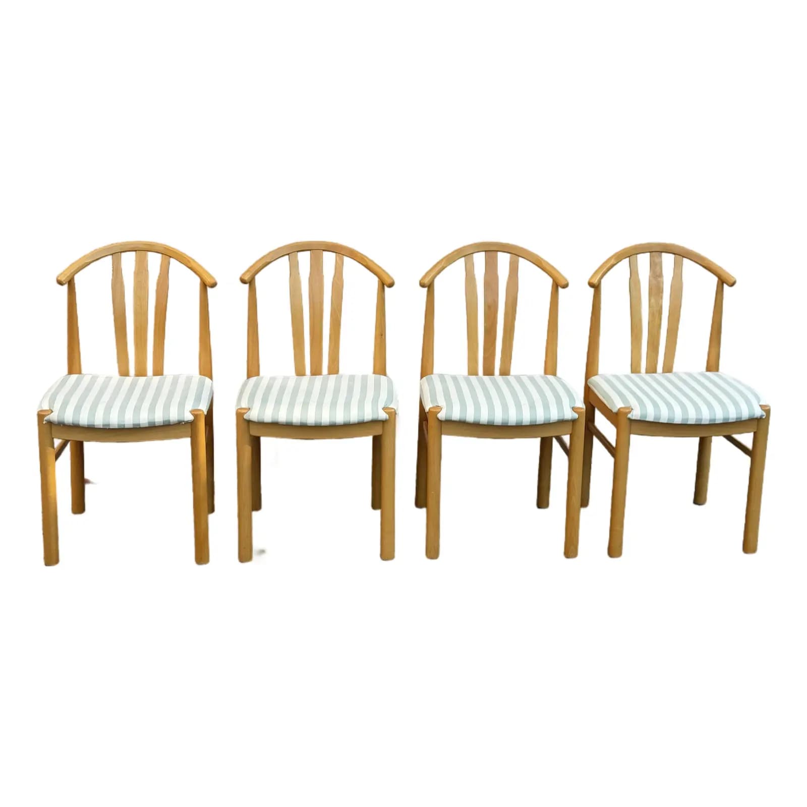 Set of 4 Postmodern Oak Dining Chairs