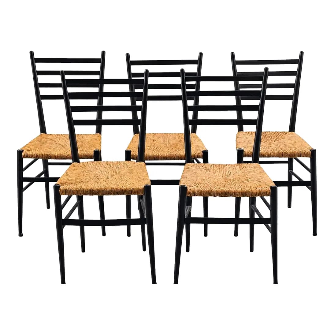 Set of 5 Italian Ladderback Chairs
